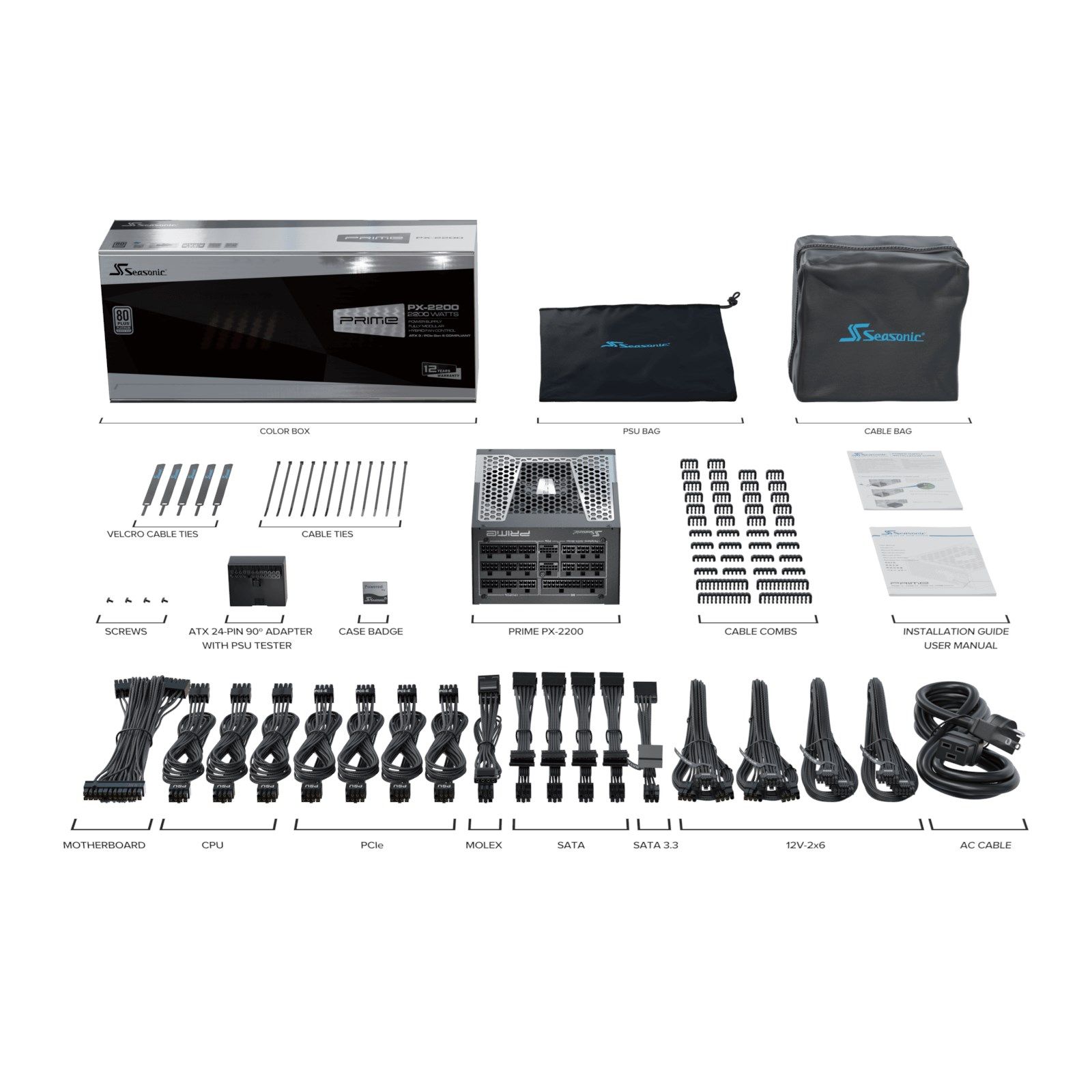 PRIME PX ATX 3 (2024), 80 Plus Platinum, 2200W, 12VHPWR, ATX 3.1, Full Modulara, Negru_5