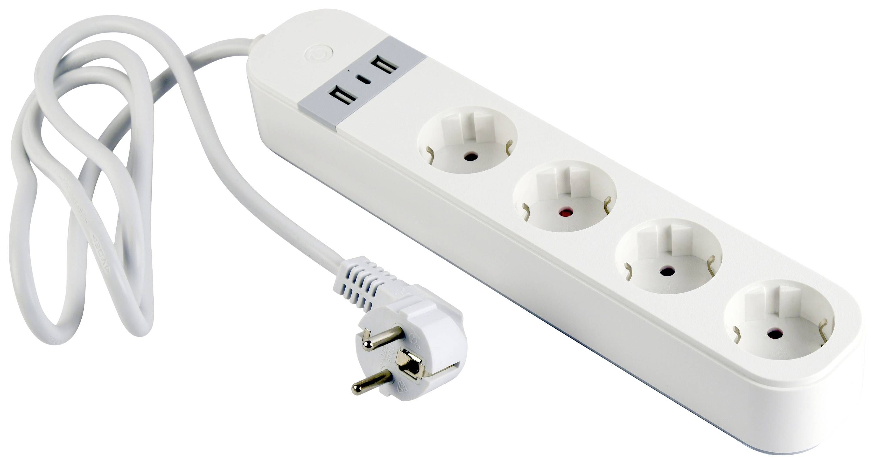 Gembird TSL-PS-S4U-01-W Smart power strip 4 AC outlet(s) Type E 1.5 m 3 3880 W White_2