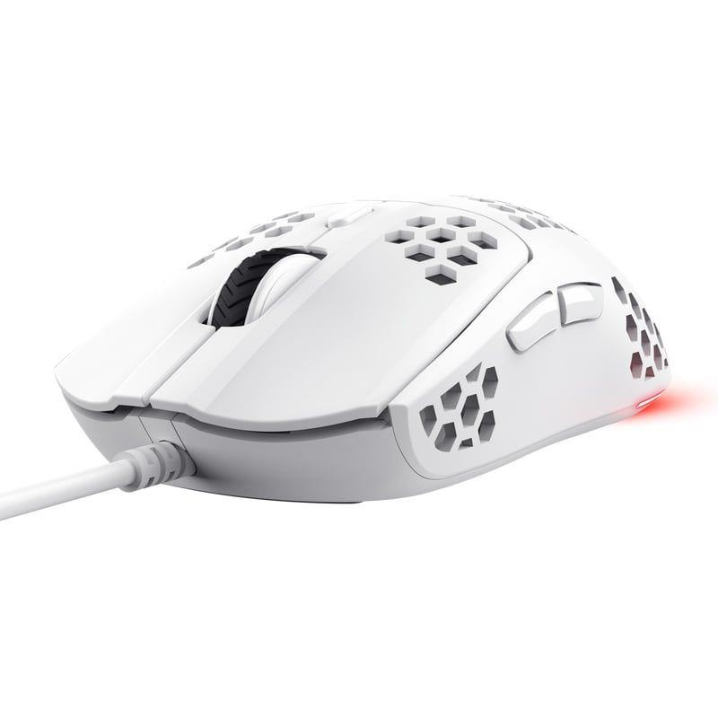 Mouse cu fir Trust GXT 928W Helox, rezolutie maxima 6400 DPI, 6 butoane, interfata USB-A, alb_1