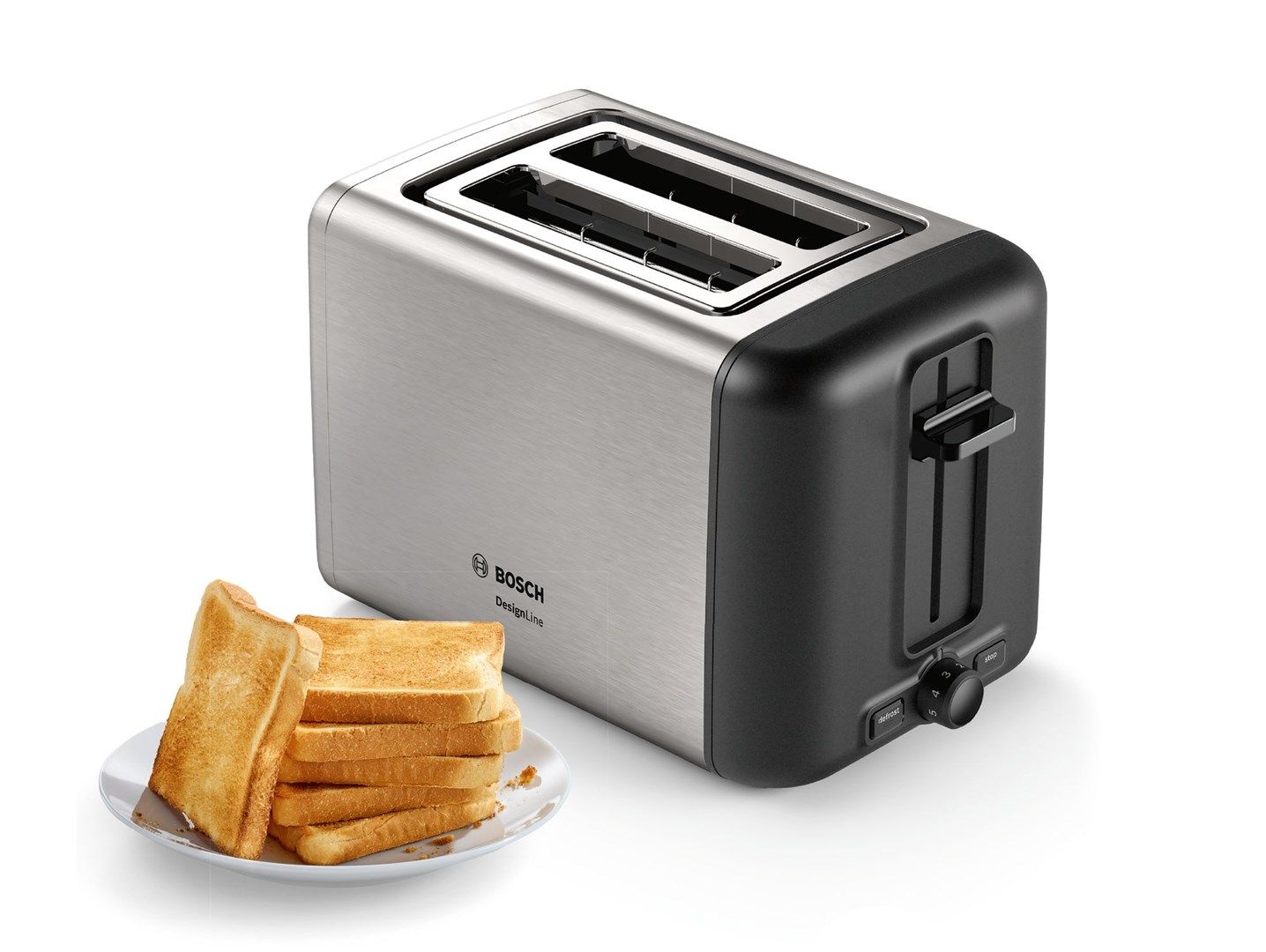 Bosch TAT3P420 toaster 2 slice(s) 970 W Black  Stainless steel_10