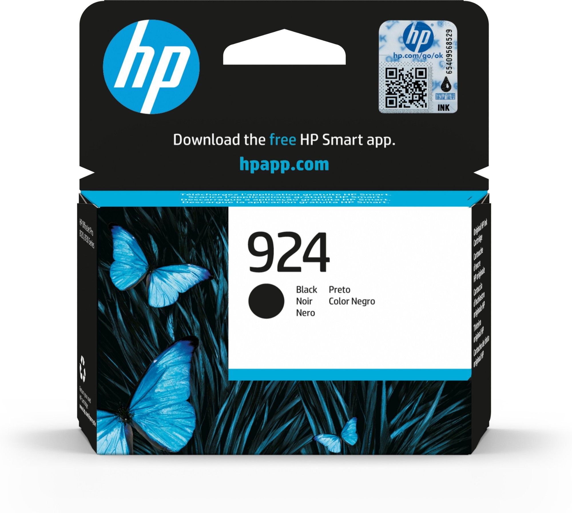 HP 924 BLACK ORIGINAL INK/EN/FR/IT/PT/ES CARTRIDGE_1