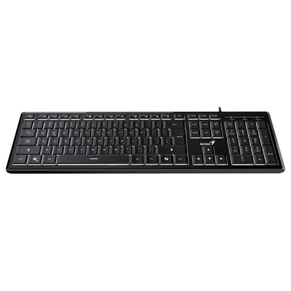 Tastatura Genius USB, multimedia, 104 taste + 12 taste multimedia, negru