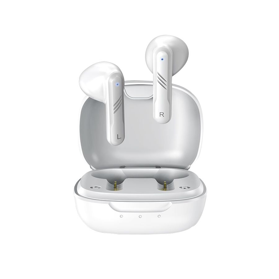 Casti Genius HS-M905BT, TWS, wireless, intraauriculare - butoni, pt smartphone, microfon pe casca, conectare prin Bluetooth 5.3, alb, USB-C_1