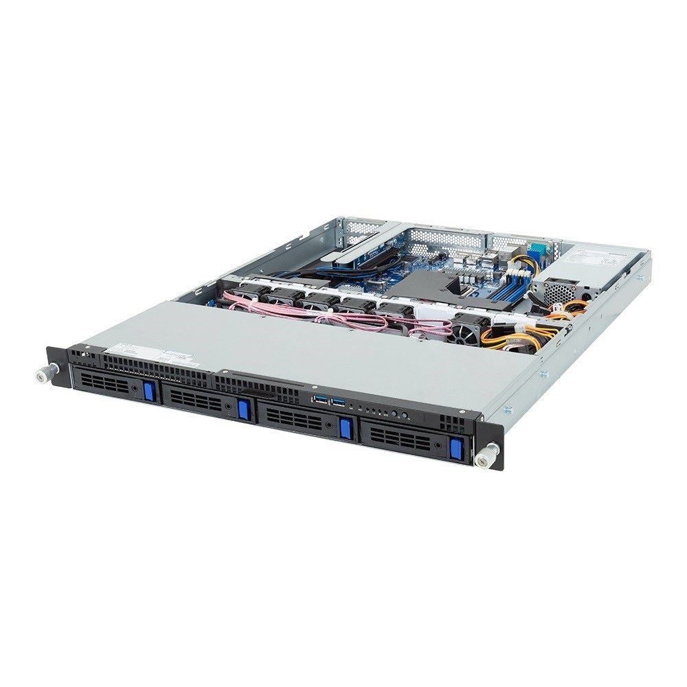 Platforma Gigabyte Rack (1U) R123-X00-AA01 Intel E-24XX (4x 3 5  SATA HS  1xM.2  2x1Gbe  IPMI  1x400W)_1