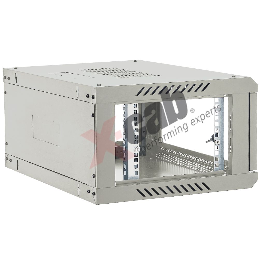 Cabinet metalic de perete 19”, tip rack wallmount, 4U 600x450 mm, Xcab Gri_2