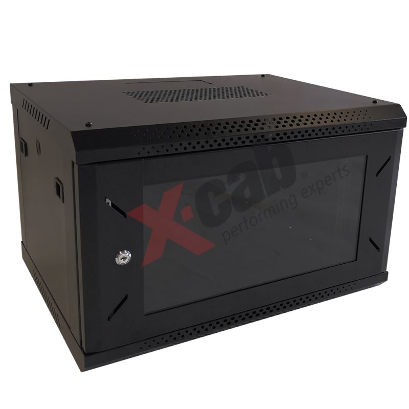 Cabinet metalic de perete 19”, tip rack wallmount, 6U 600x450 mm, Xcab Negru_1