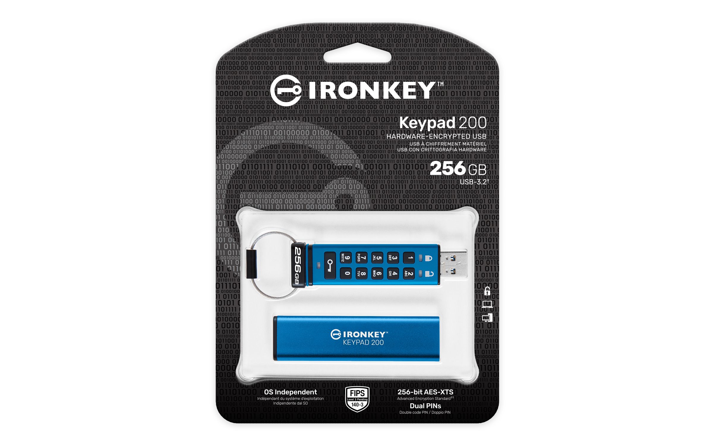 256GB IRONKEY KEYPAD200 AES-256/FIPS 140-3 LVL 3(PENDING) ENCRYP_5
