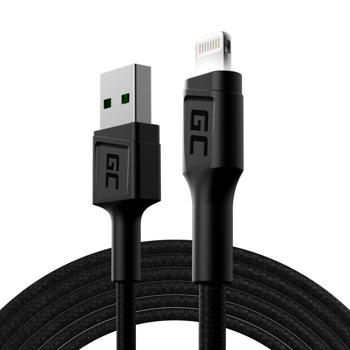 Green Cell KABGC12 lightning cable 2 m Black_1