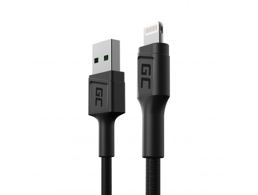 Green Cell KABGC24 lightning cable 0.3 m Black_1