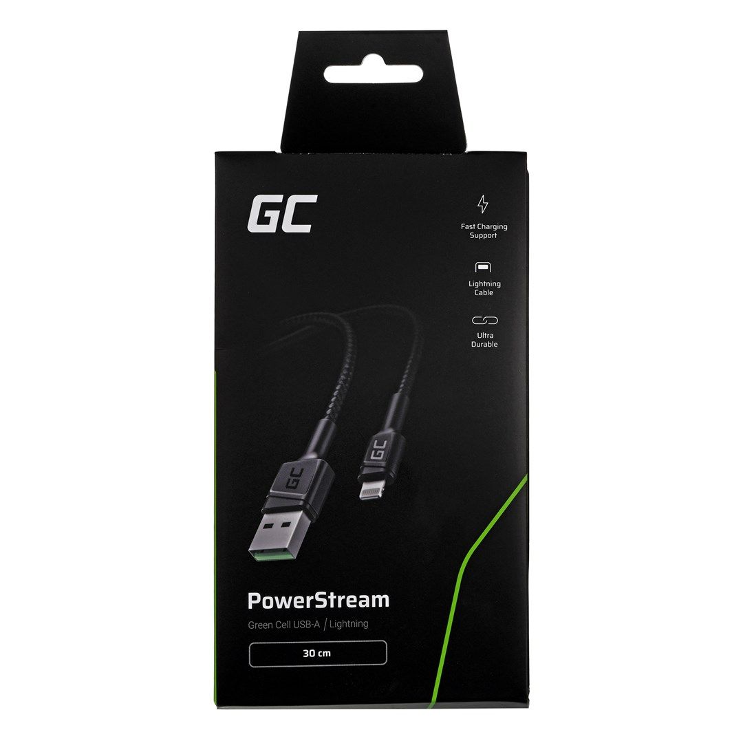 Green Cell KABGC24 lightning cable 0.3 m Black_5