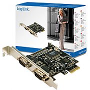 CARD adaptor LOGILINK, PCI-Express la 2 x SERIAL DB9M, 