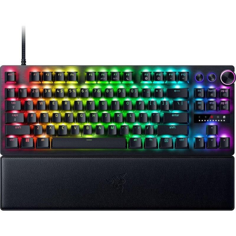 Tastatura Razer BlackWidow V4 Pro 75% ISO, wireless, bluetooth, cu fir, layout US, tip switch Razer™ Mechanical Switches Gen-3 (Tactile), iluminare Razer Chroma™ RGB, conectivitate wireless (2.4 GHz), bluetooth 5.1, sau Type-C, include wrist-rest magnetic, negru_1