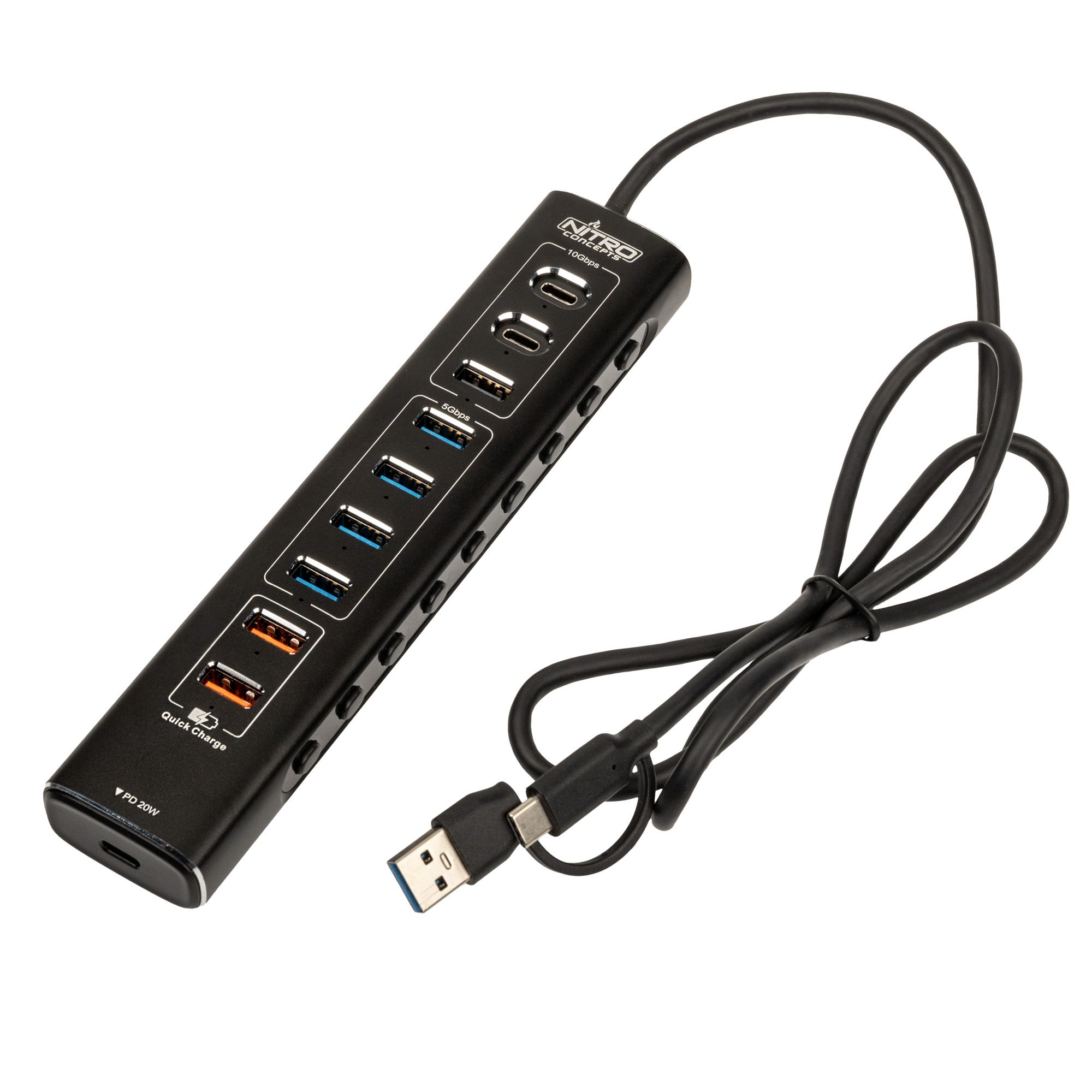 Nitro Concepts UH1  10-Port Hybrid USB Hub  USB 3.2_2