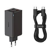INCARCATOR RETEA Baseus GaN6 Pro,Quick Charge 100W,2 x USB Type-C Output 5V/3A,2 x USB (include cablu USB Type-C la USB Type-C de 100W),negru 