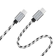 CABLU alimentare si date LOGILINK, pt. smartphone, USB 2.0 Type-C (T) la USB 2.0 Type-C (T), set de 3 cabluri: 0.5/1/2m, premium, cablu cu impletire din nylon, dublu ecranare, alb&negru, 