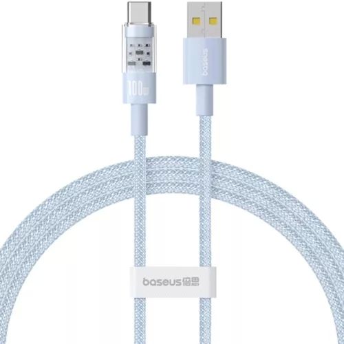 CABLU alimentare si date Baseus Gem, Fast Charging Data Cable pt. smartphone, USB la USB Type-C 100W, 1m, albastru 