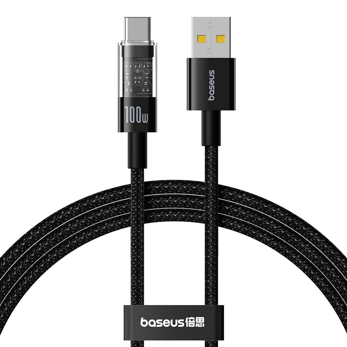 CABLU alimentare si date Baseus Gem, Fast Charging Data Cable pt. smartphone, USB la USB Type-C 100W, 2m, negru 