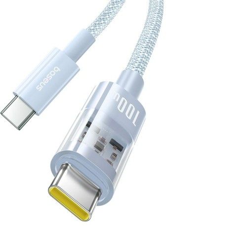 CABLU alimentare si date Baseus Gem, Fast Charging Data Cable pt. smartphone, USB Type-C la USB Type-C 100W, 2m, albastru 