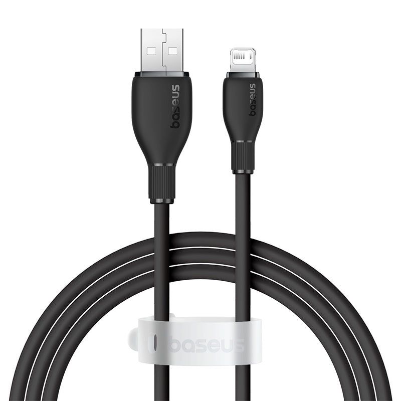 CABLU alimentare si date Baseus Pudding, Fast Charging Data Cable pt. smartphone, USB la Iphone Lightning 2.4A, 1.2m, negru 