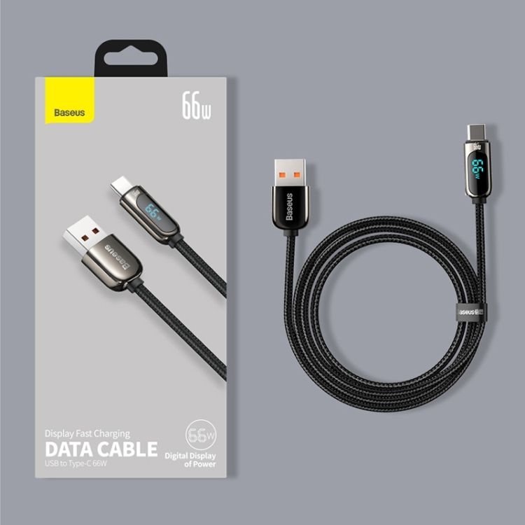 CABLU alimentare si date Baseus, Dynamic Fast Charging Data Cable pt. smartphone, USB (T) la USB Type-C (T), 66W, braided, 2m, negru, 