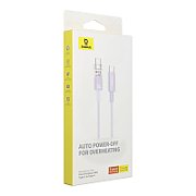 CABLU alimentare si date Baseus,Explorer Smart Temperature Control,Fast Charging pt smartphone,USB Type-C(T) la USB Type-C(T),100W,braided,2m,alb, 