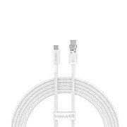 CABLU alimentare si date Baseus,Explorer Smart Temperature Control,Fast Charging pt smartphone,USB Type-C(T) la USB Type-C(T),100W,braided,2m,alb, 