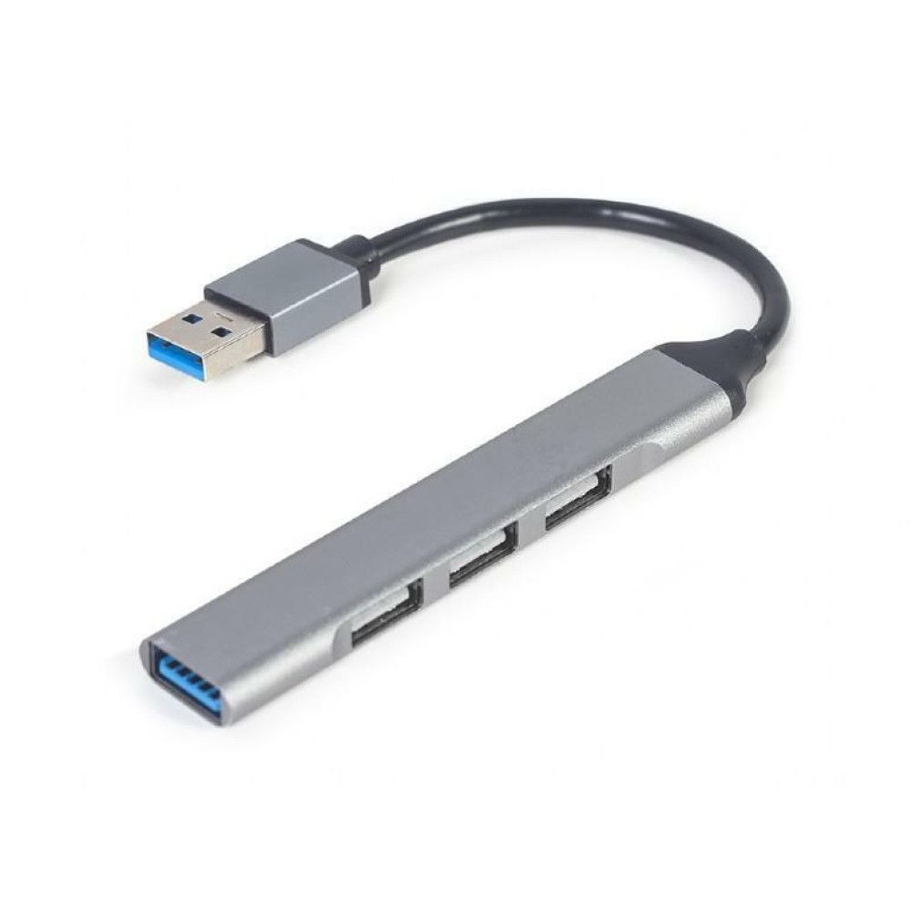 HUB extern GEMBIRD, porturi USB: USB-A 3.1 x 1, USB-A 2.0 x 3, conectare prin USB-A, argintiu, 