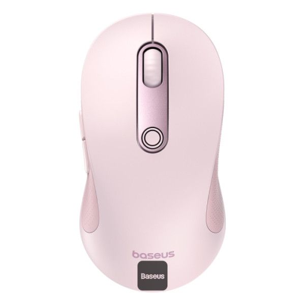 MOUSE Baseus F02 PC sau NB wireless, 2.4GHz si Bluetooth, optic, 800/ 1200/1600 dpi,butoane/scroll 3/1, roz,