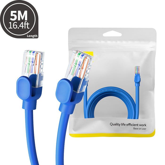 PATCH CORD UTP Baseus Cat6, fire din cupru, round cable, viteza maxima 1 Gbps, PVC, 5m, albastru 