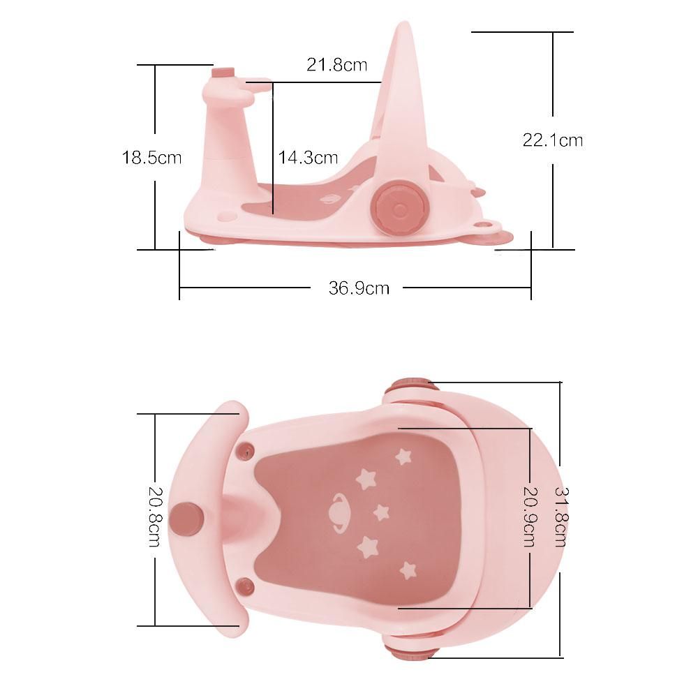 Scaun baie bebe cu ghidon , spatar reglabil, roz pal, U-Grow_2