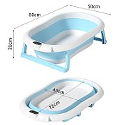 Cadita cu pernuta pentru bebelusi, termometru digital incorporat, pliabila, dop se scurgere, picioare anti-alunecare , blue, U-Grow_4