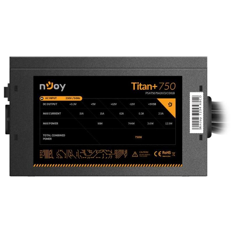 Sursa NJOY TITAN+ 750W 80+ BRONZE, ATX, Active PFC, Protectie OVP / OCP / SCP / OPP, negru_5