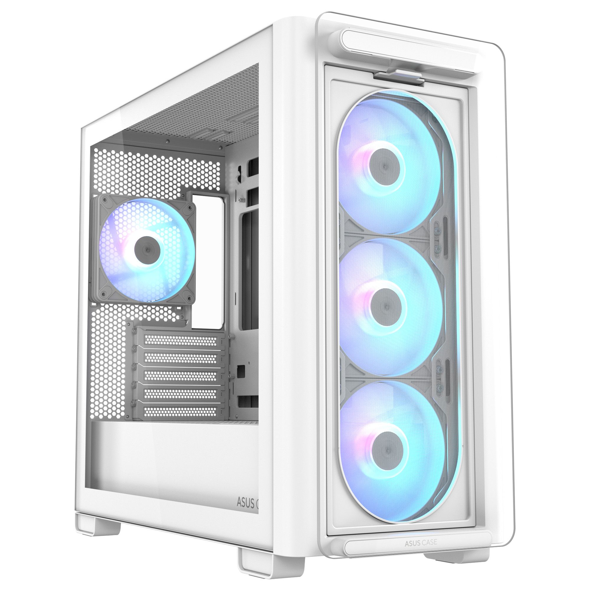 Carcasa ASUS A23 PLUS Mid Tower ARGB ALB, Tempered Glass, Sloturi Expansiune 5, Drive Bays: 2x3.5
