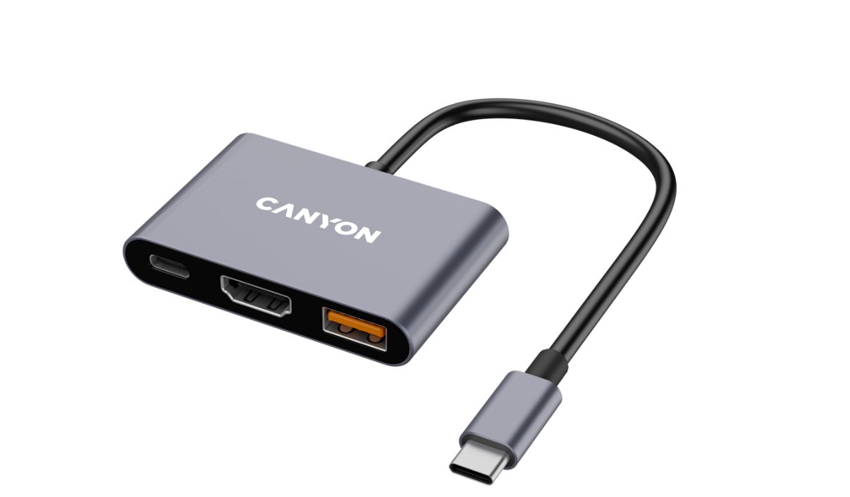 CANYON hub DS-4 3in1 USB-C Grey_1