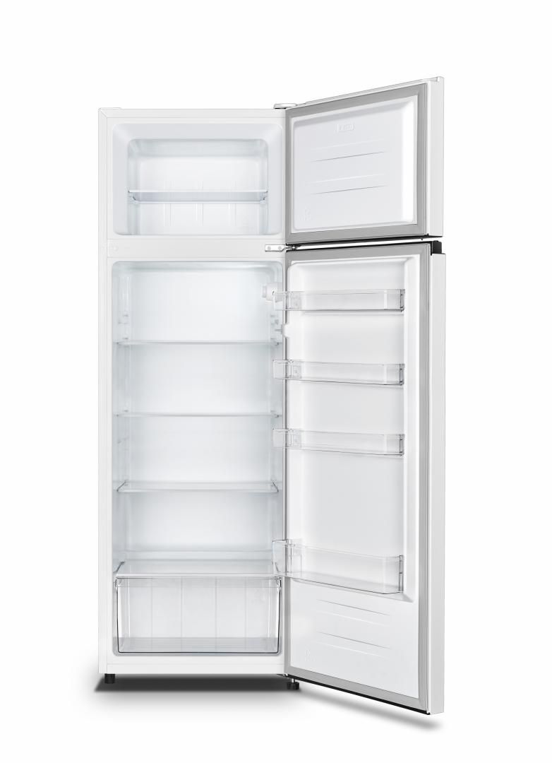 Frigider cu doua usi Heinner HF-HS243E++, clasa de eficienta energetica E, capacitate totala: 243L, capacitate frigider: 202L, capacitate congelator: 41L, control mecanic cu termostat ajustabil, lumina LED, rafturi din sticla, dimenisuni (WxDxH): 55 x 55.7 x 161.3 cm, alb_2