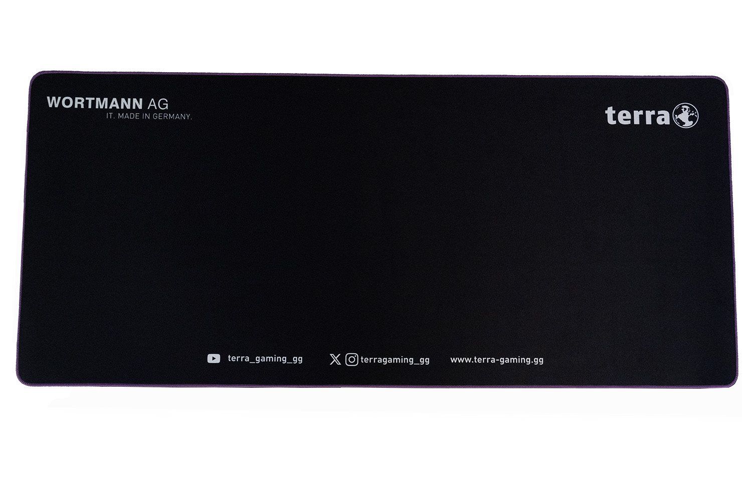 TERRA Mousepad XXL NEON Gaming black/purple lila Umkettelung, 900 x 400 x 3 mm_1