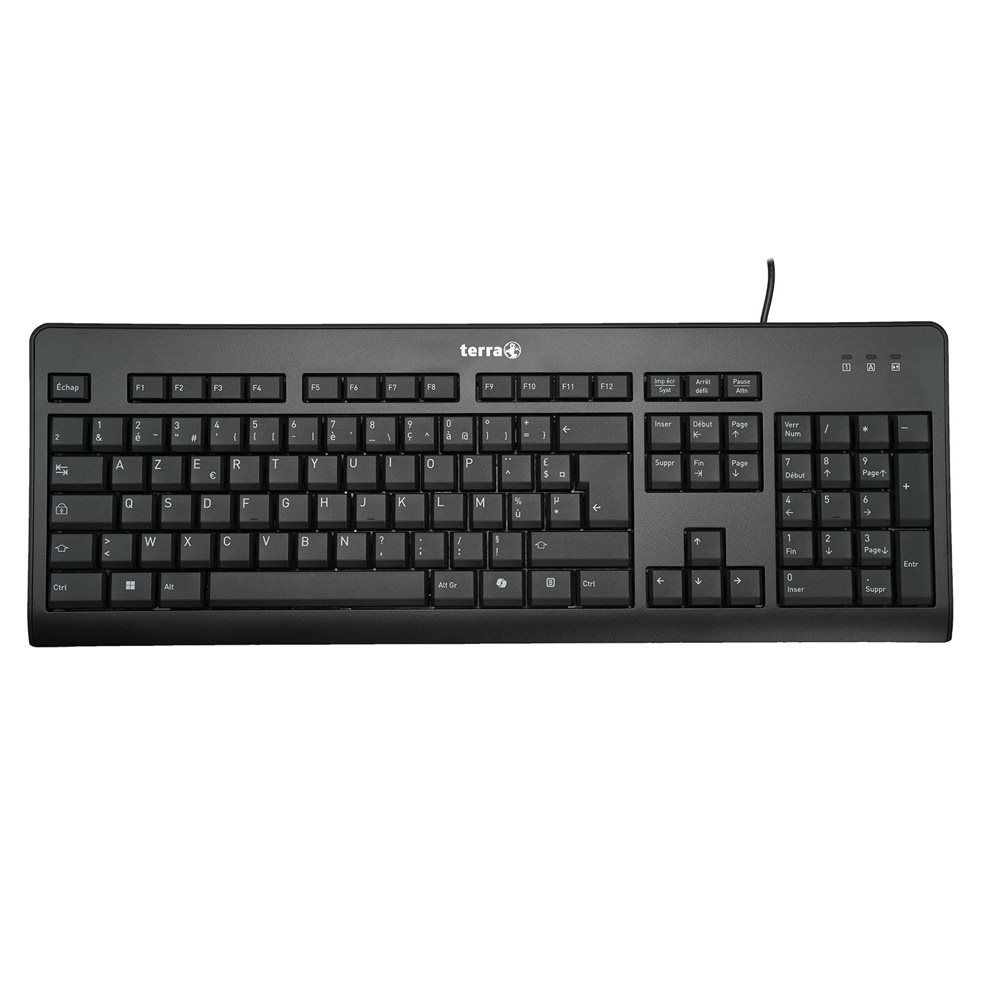 TERRA Keyboard 1500 Corded [FR] USB black/noir Copilot AZERTY, 105 Tasten, kabelgebunden, 1,80m_1