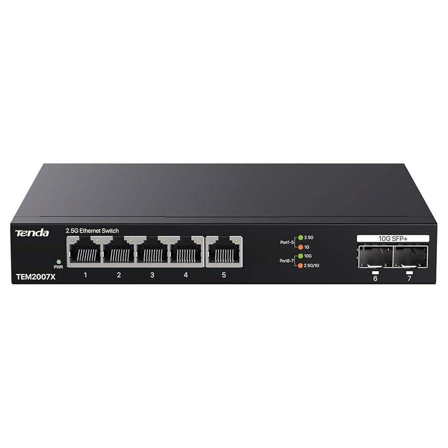 Tenda TEM2007X network switch 2.5G Ethernet (100/1000/2500) Desktop Black_1
