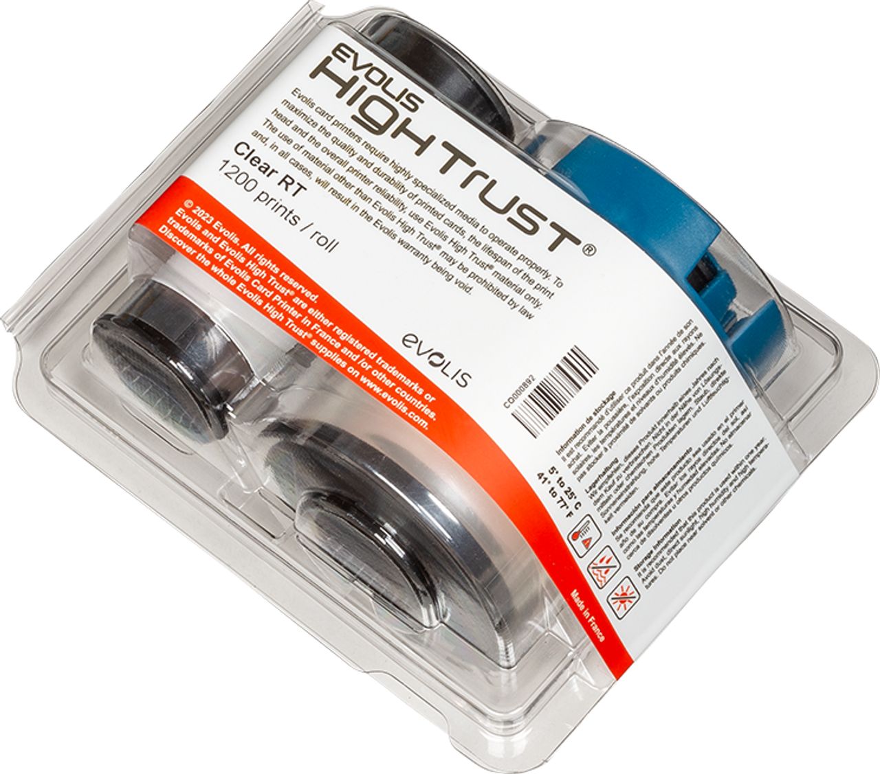 Film de retransfer Evolis RTCL100NAAA ,Transparent ,1 200 pagini ,Original (RTCL100NAAA) 