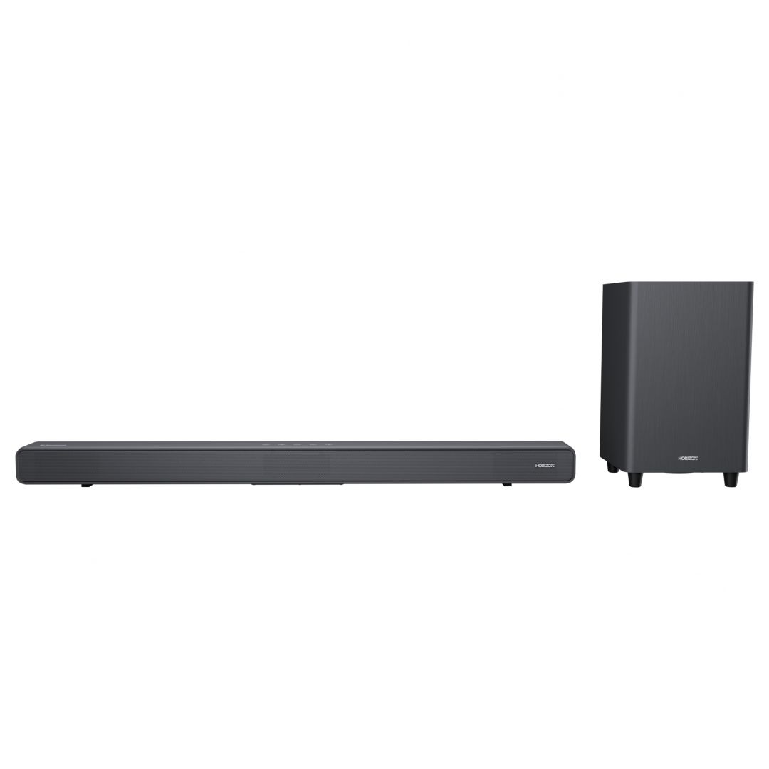 SOUNDBAR HORIZON HAV-S5950W / System 2.1 / Max Audio Power 160W (40W x2 + 80W) / Digital Optical / AUX (3.5mm) / HDMI-ARC (CEC) / BT 5.4 / USB Playback / DOT-Matrix Display / Remote + Button Keys / Impedance: 6Ω x2 + 4Ω / Signal to Noise Ratio (SNR): 73dB / Wall-Mount Ready / Full Size / Titanium_1