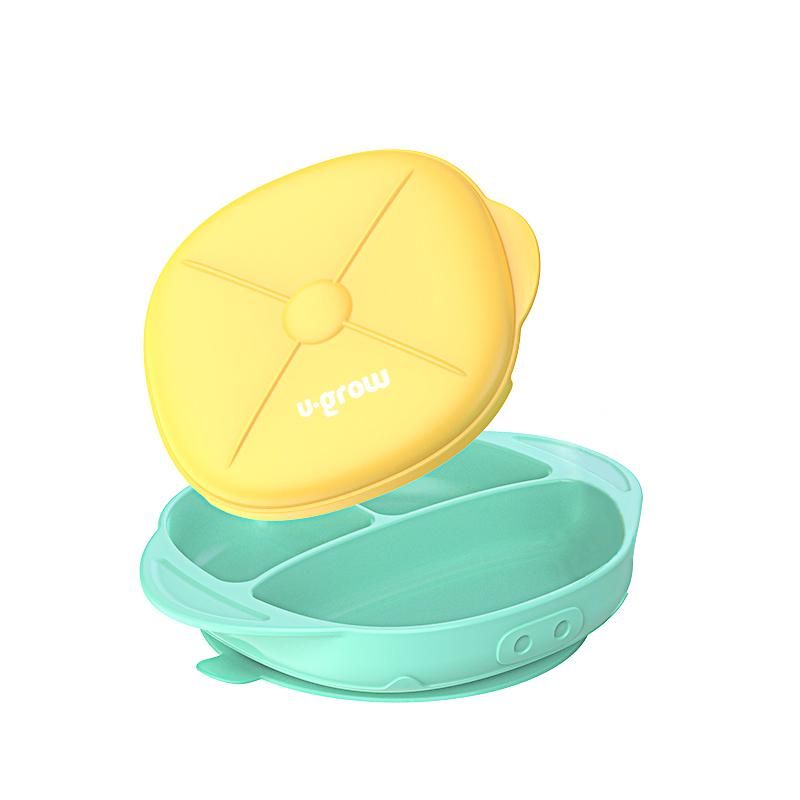 Farfurie silicon cu capac , galbena, U-Grow_2