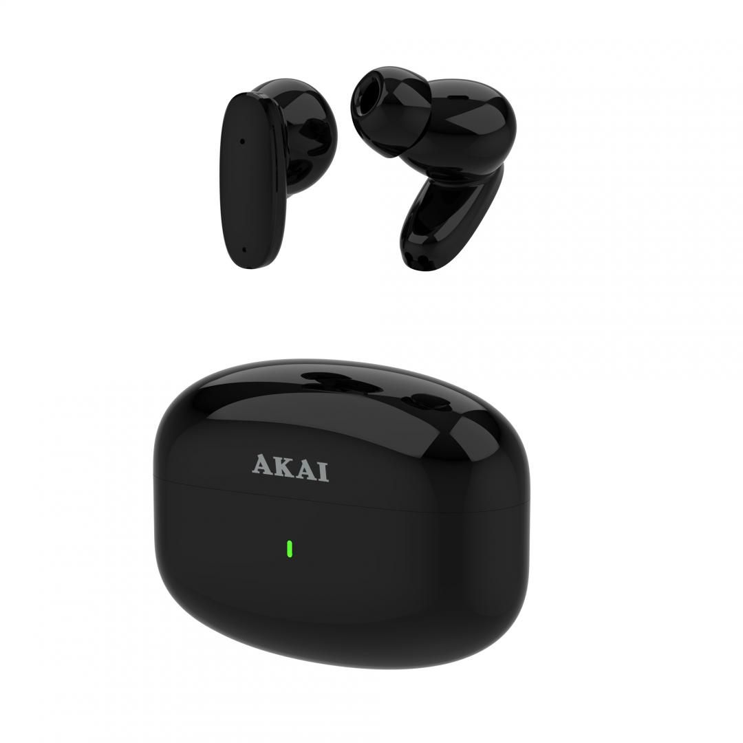 Casti Akai BTE-J400ENC wireless, bluetooth 5.3, putere intrare incarcare 200mA , capacitate baterie in standby pana la 72 ore, negru_1