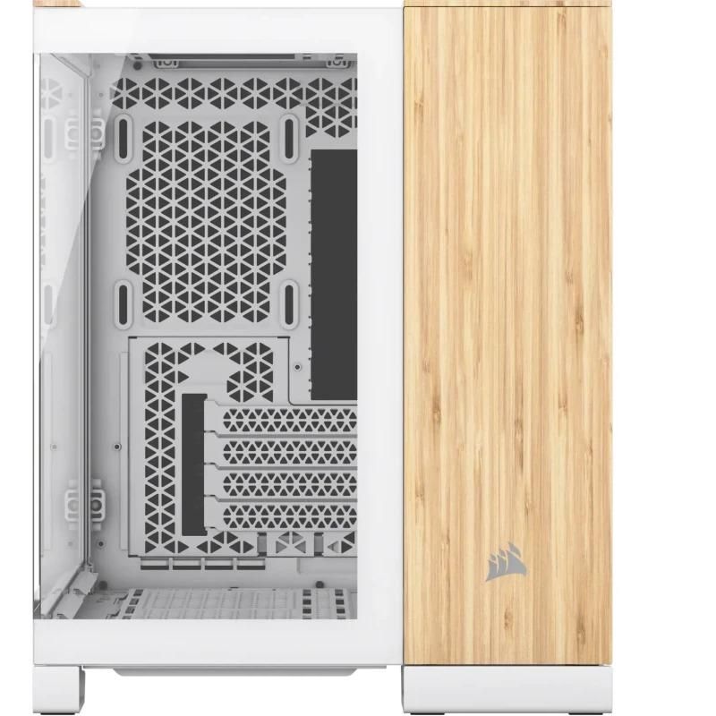 Carcasa CORSAIR 2500X Micro ATX Dual Chamber White/Bamboo Wood, Tempered Glass, mATX, Cooling Layout: Top: 3x120mm sau 2x140mm, Side: 2x120mm, Bottom: 3x120mm sau 2x140mm, Rear: 1x120mm, Expansion Slots 4, 2x2.5 SSD 2x3.5 HDD, no psu included_3