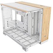 Carcasa CORSAIR 2500X Micro ATX Dual Chamber White/Bamboo Wood, Tempered Glass, mATX, Cooling Layout: Top: 3x120mm sau 2x140mm, Side: 2x120mm, Bottom: 3x120mm sau 2x140mm, Rear: 1x120mm, Expansion Slots 4, 2x2.5 SSD 2x3.5 HDD, no psu included_5