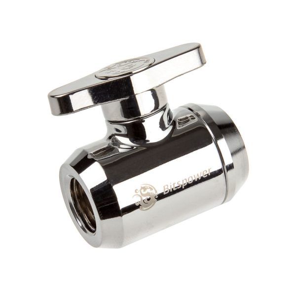 Bitspower Stopcock 2x female thread 1/4 inch  black handle - white_3