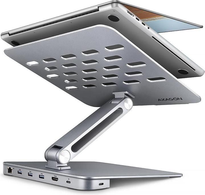 Stand de aluminiu HMC-STND cu HUB USB, HDMI, USB-A, PD 100W, LAN, 16