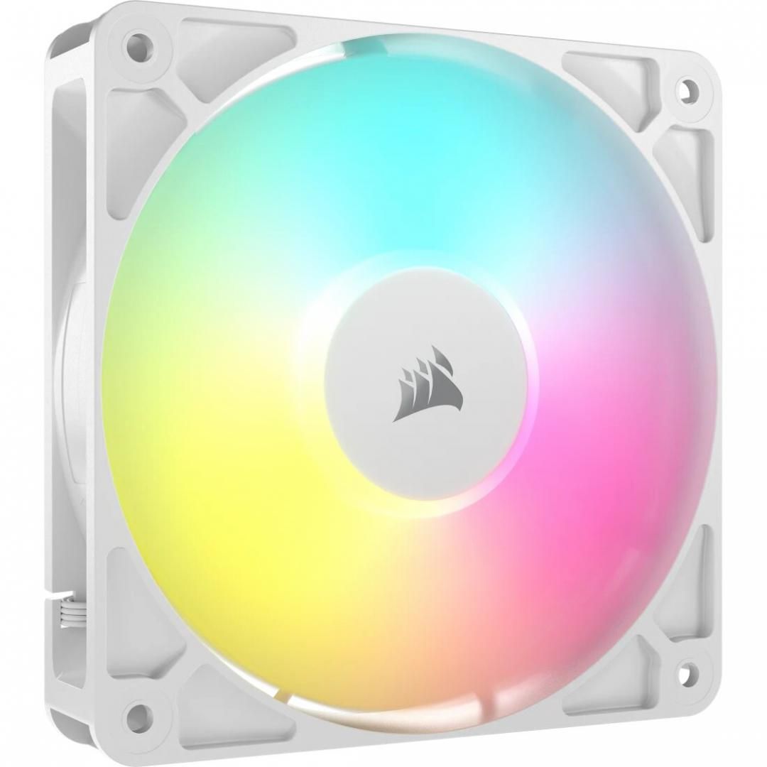 Ventilator Carcasa CORSAIR RS120 1x120mm ARGB ALB, viteza 0.420-2100 RPM +/- 10%, Airflow: 13.3-72.8 CFM, Presiune Statica: 0.2-4.15 mm-H2O, Nivel de zgomot: 10-36dBA_1