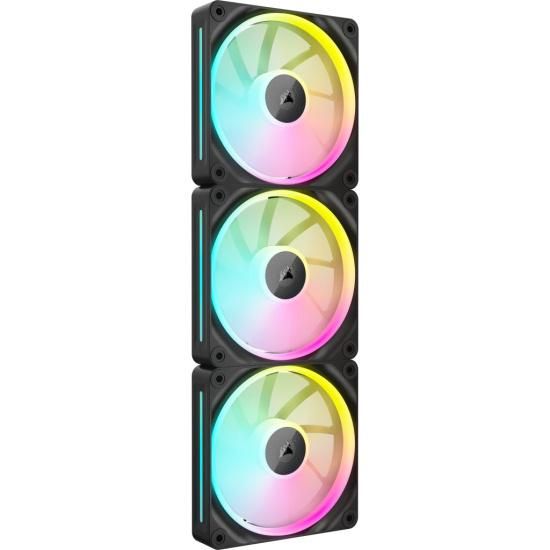 Ventilatoare Carcasa CORSAIR iCUE LINK LX120 3x120mm RGB NEGRU, viteza 0.400-2400 RPM +/- 10%, Airflow: 9.75-69.9 CFM, Presiune Statica: 0.13-5.22 mm-H2O, Nivel de zgomot: 10-36dBA_2