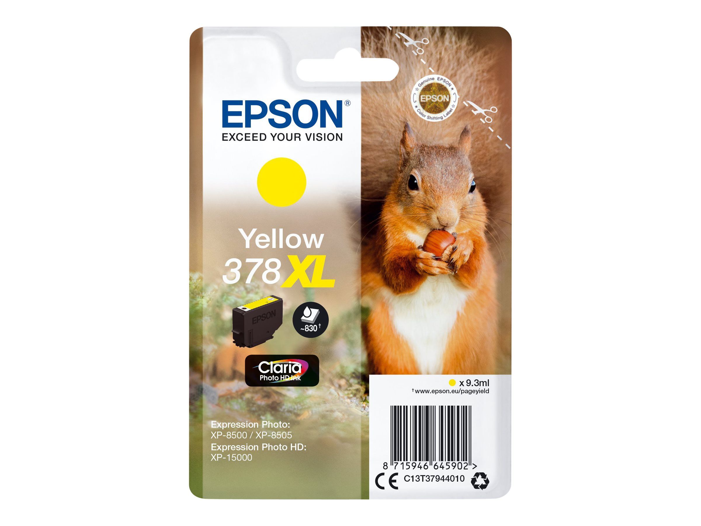 Epson Squirrel 378XL cartușe cu cerneală 1 buc. Original Productivitate Înaltă (XL) Galben_2