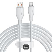 CABLU alimentare si date Baseus Pudding Series, Fast Charging Data Cable pt. smartphone, USB la USB Type-C 100W, 1.2m, alb 